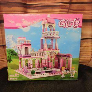 Cogo Friends Girls Pink Castle Building Brick Play Set in Box 254 pc Ages 6+